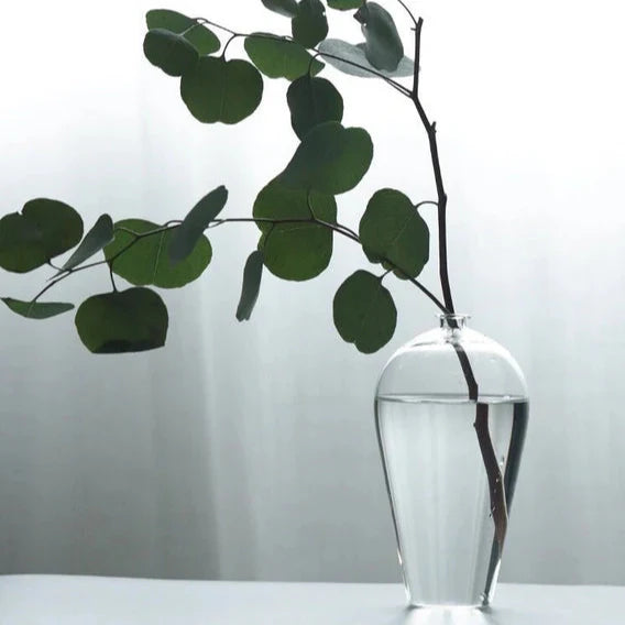 Large Handmade Clear Glass Vase