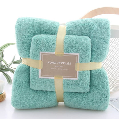 Coral Fleece 2‑Piece Bath Towel Set